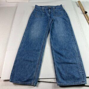 American Eagle Jeans Womens 27x27* Mid Rise 90s Wide Leg Blue Faded Denim Tag 0S